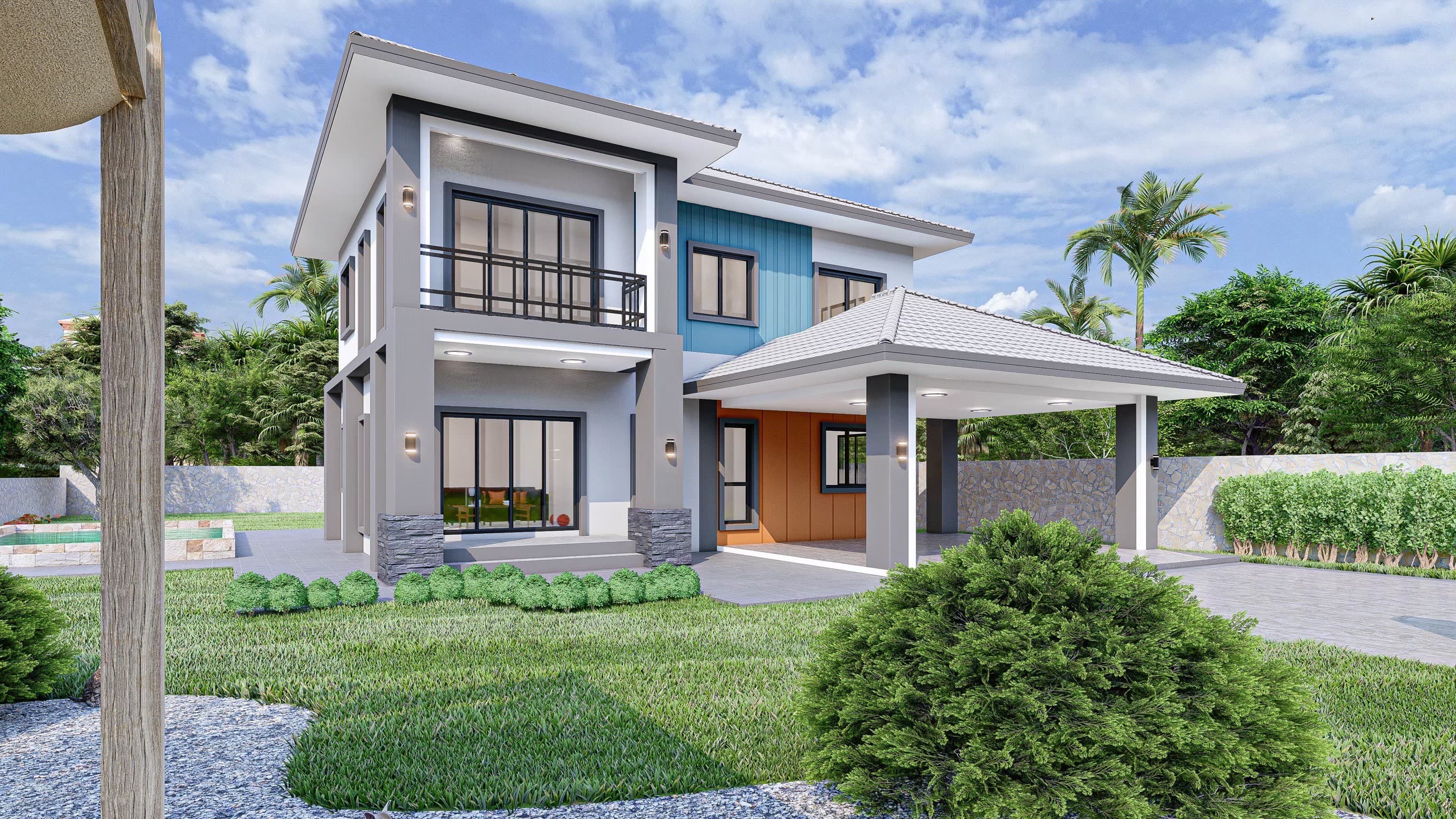 Harmony Living (บ้านขนาดกลาง) · 4 ห้องนอน 2 ห้องน้ำ - Kitti Construction